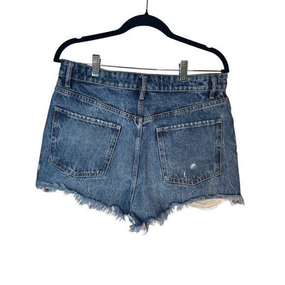 2/$30 ZARA Size 10 Distressed Denim High Waisted Button Fly Shorts - Picture 3 of 10